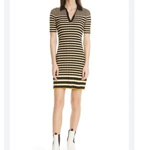 Theory Irregular Rib Dr Hudson Knit Striped Dress